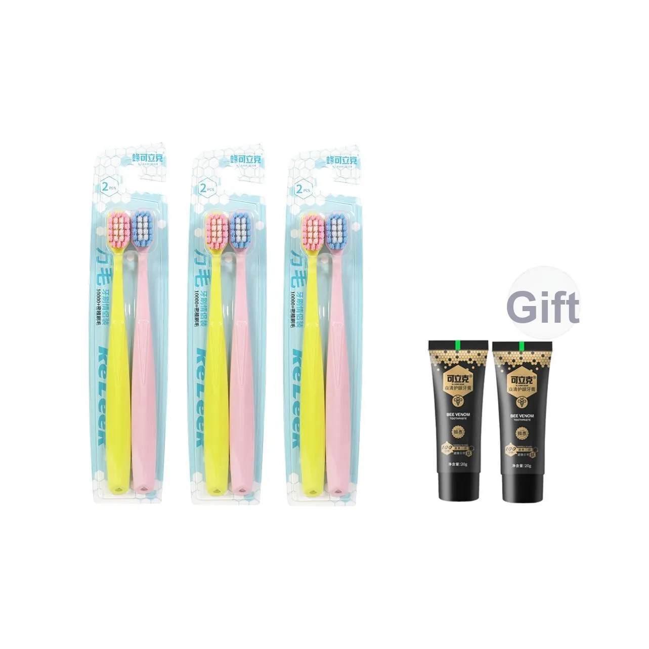 Bee Colic Одежда для пары Wanmao Зубная щетка Soft and gentle On Gums Чистка Зубы 1 Доска 2 шт