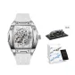 Silver Case White Dial White Silicone Strap[Includes Supercar Hobby Model]