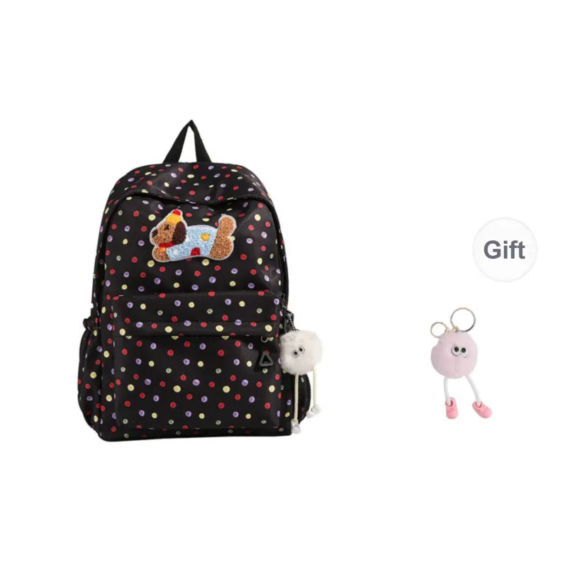 URBAN FOREST Nylon Fabric Backpack Unisex White/Black-6