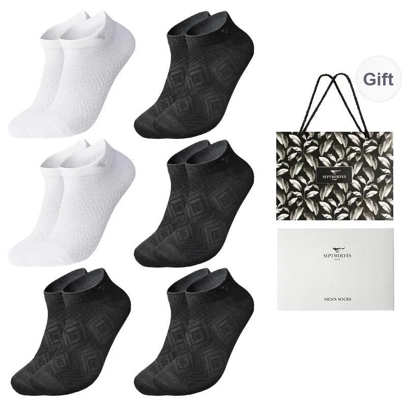 SEPTWOLVES Ankle Socks Spring/summer Models Men's 6 Pairs Gift Box Packaged-13
