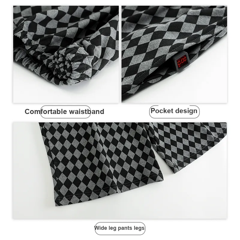 Ordifen Pajama Pants Men's Black White-3