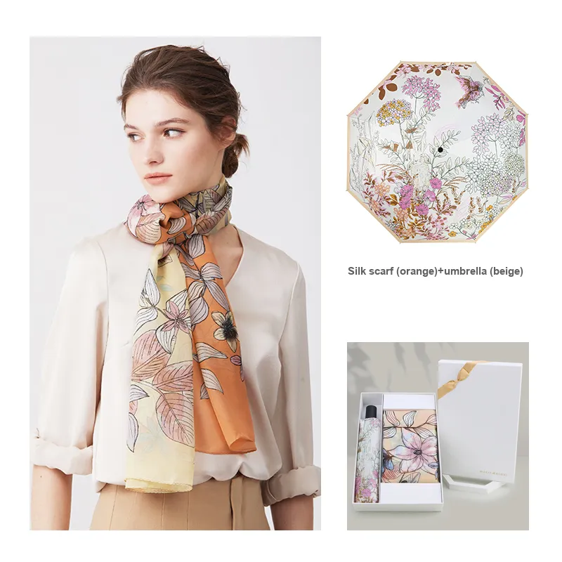MARJAKURKI Mulberry Silk Scarves Women's-9