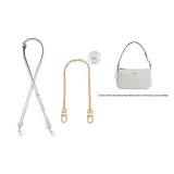 Coach Glacier White 1.1cm Width Plain Weave Gold Buckle 90-120cm+Free Decorative Chain 40cm