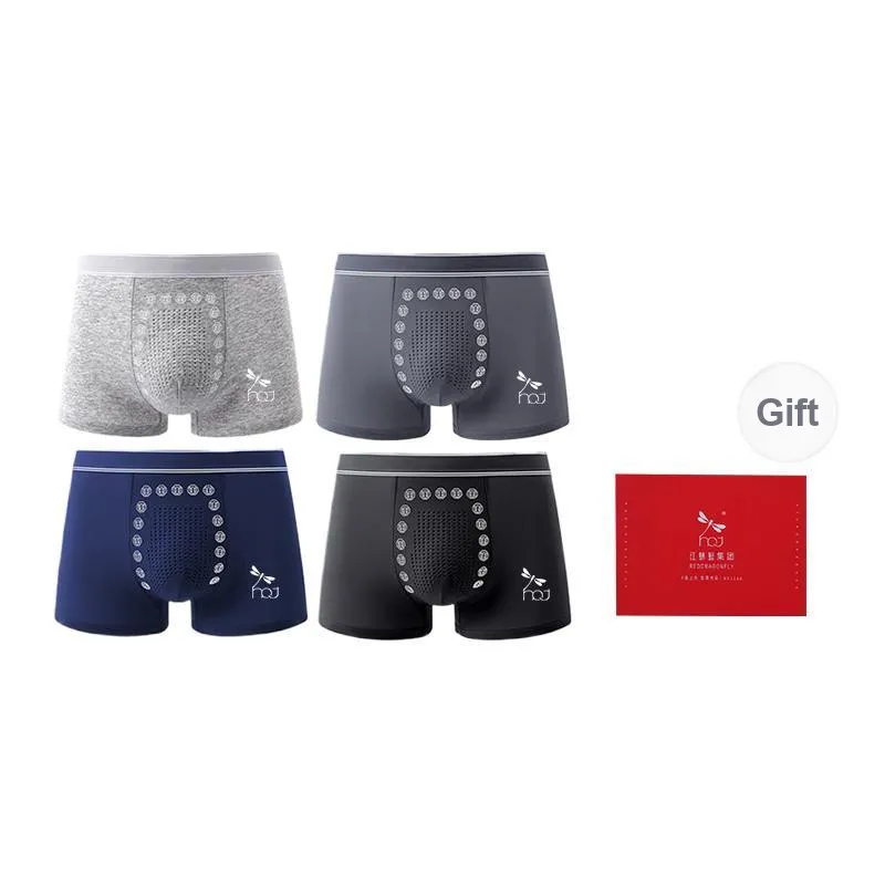 RED DRAGONFLY Cotton Panties Men's 4 Pack Gift Box Set