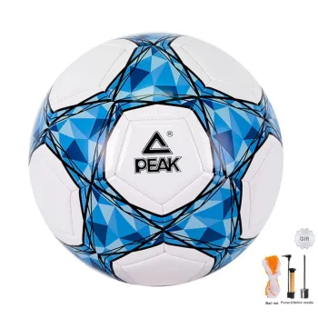 PEAK Size 54 Size Soccer PVC Machine Stitched Soccer Ball Unisex Blue White