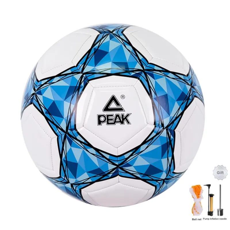 PEAK Size 54 Size Soccer PVC Machine Stitched Soccer Ball Unisex Blue White-0