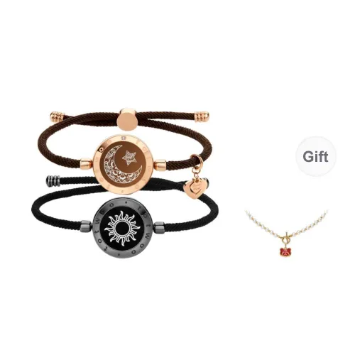 TOTWOO Steel Haostone Milanese Rope Bracelet Pair Unisex