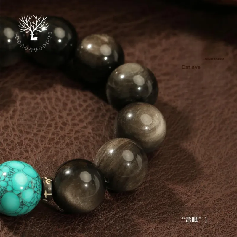 LIBALU Natural Obsidian Bracelets Men's-7