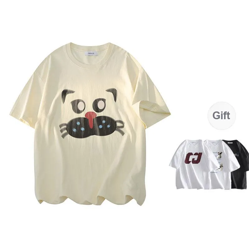 OGEK T Shirt Unisex White Comes With Random Print Top-4