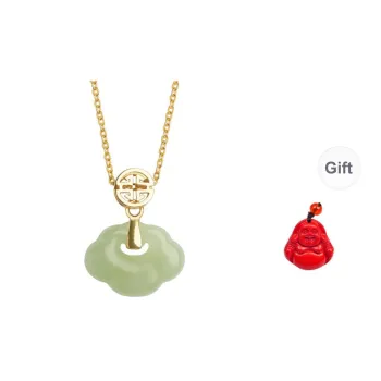 MUGONGZI Hetian Jade Necklaces Pale Greenish White Jade Women's