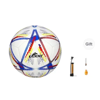 Ledo Size 5 Soccer PU Machine Stitched Soccer Ball Unisex White