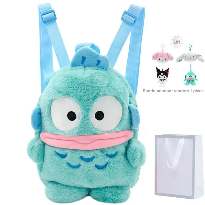Sanrio Hangyodon Plush Backpack Unisex Green-1