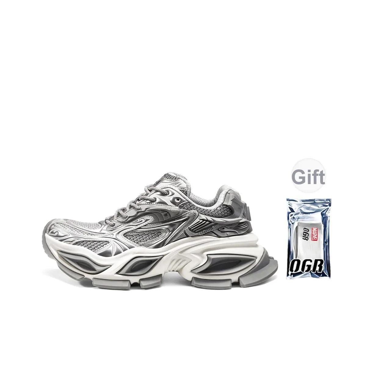 OGR Chunky Sneakers Unisex Low top Silver
