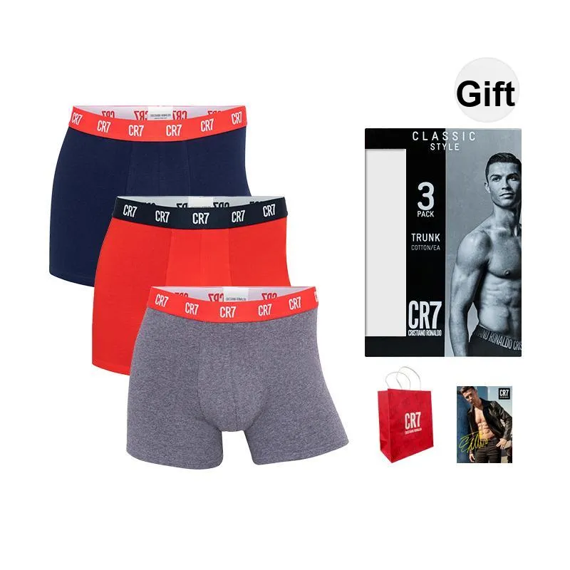 CR7 CRISTIANO RONALDO Underpants Men's 3 Pack Heather Gray/Red/Navy Blue