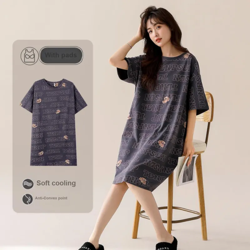 Nodos Shield Nightgown Women's Gray-1