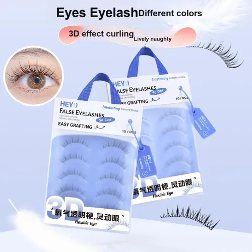 Malian Прозрачный Тонкий STEM Comic Eye Натуральный симуляция Искусственные ресницы Demon 5 пар в упаковке