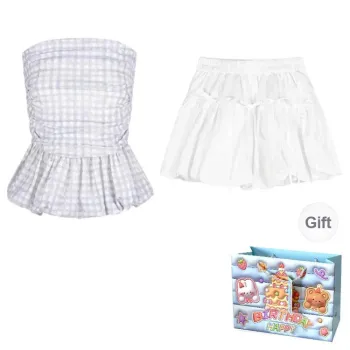 BRASS SCOUT Skirt Set Women's Blue+White