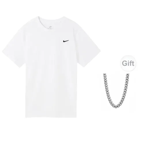 Nike Sportswear T-Shirts Men White+Necklaces