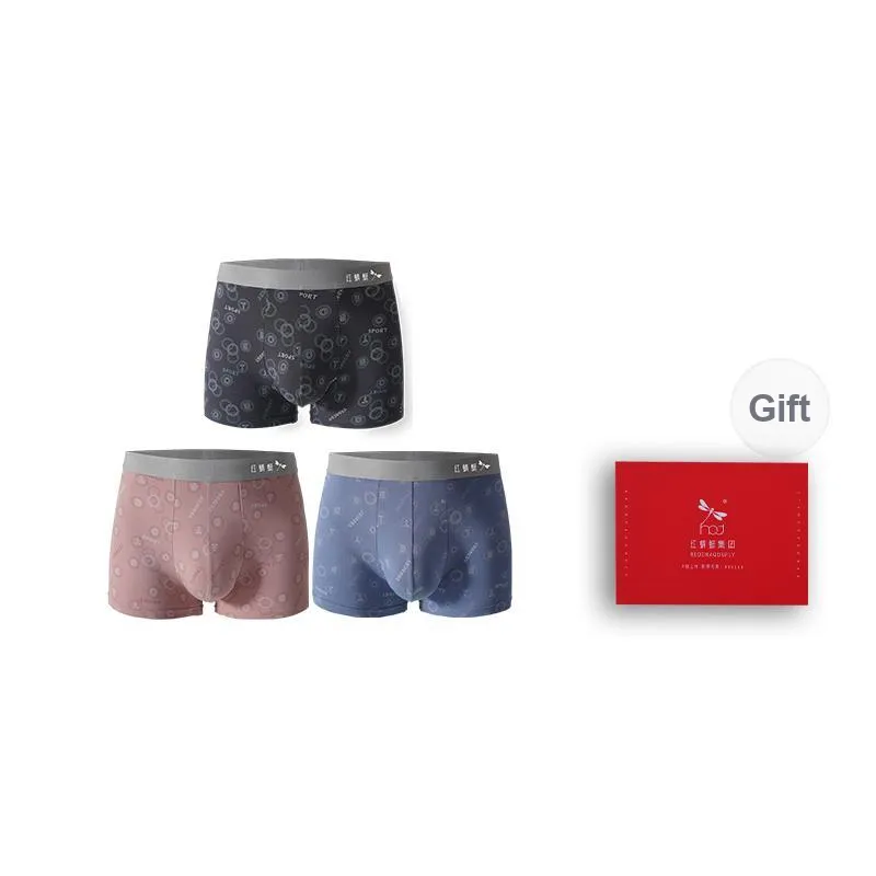 RED DRAGONFLY Cotton Panties Men's 3 Pack Gift Box Set-8