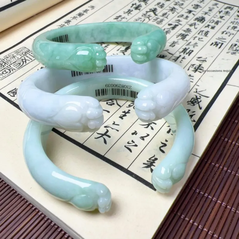SIYIJIA Bean Type Jadeite Bangles Unisex-4