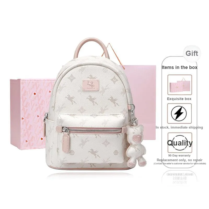 NUCELLE PVC Backpack One Shoulder Crossbody Small Backpack Mini Women's Multicolor
