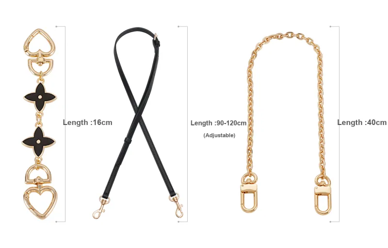 Lan Bao Fan Metal Shoulder Strap, Bag Accessory Women's Gold Tone-49
