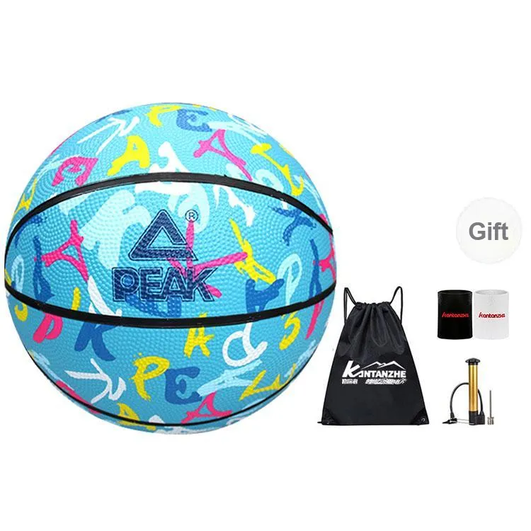 PEAK Rubber Basketball Size 5 7 Size Training Competition Unisex-13