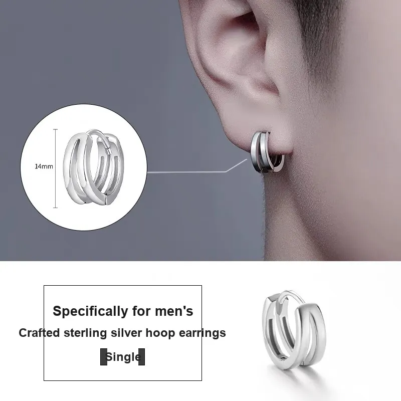 Mr. Shang 925 Sterling Silver Earrings Men's-1