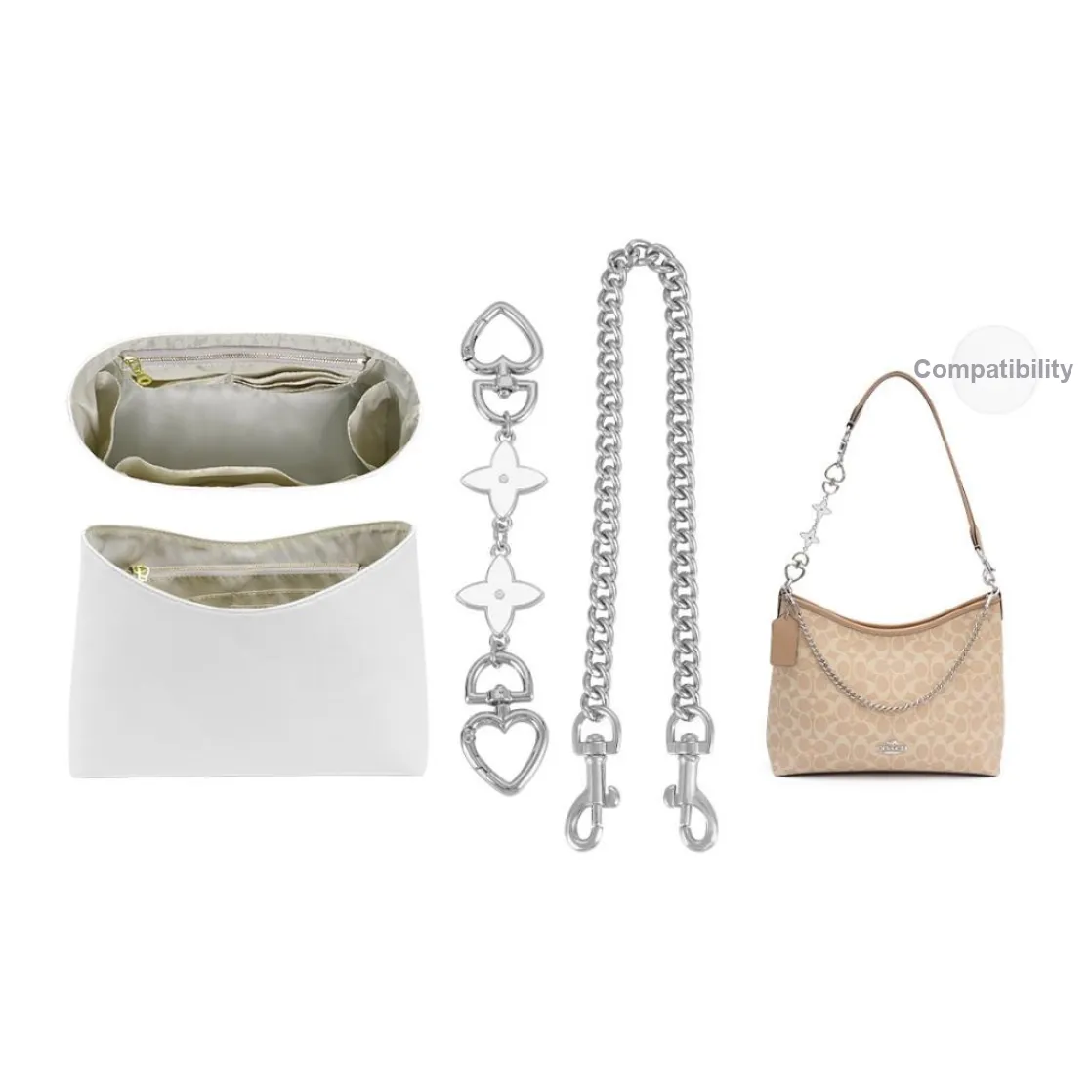 Lan Bao Fan Сплав Металл Цепь Бумага DuPont Подкладка Сумка Аксессуар Унисекс Серебряный