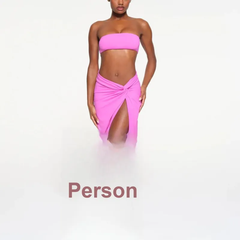 SKIMS SIGNATURE SWIM BANDEAU BIKINI TOP Bikini Women's NEON ORCHID/Neon Orchid-1