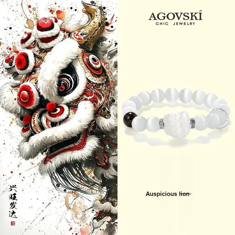 AGOVSKI Obsidian Jade Bracelets Unisex-0
