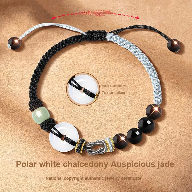 EAST BEAUTY Bracelets Pale Greenish White Jade Men's-3