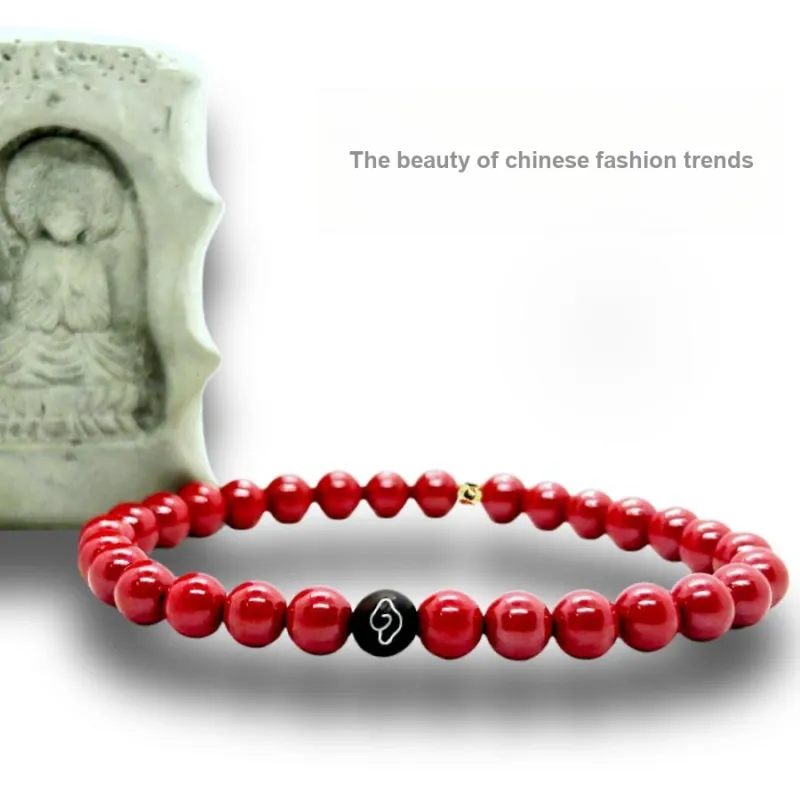 ZANJICHUANQI Cinnabar Jade Bracelets Women's-2