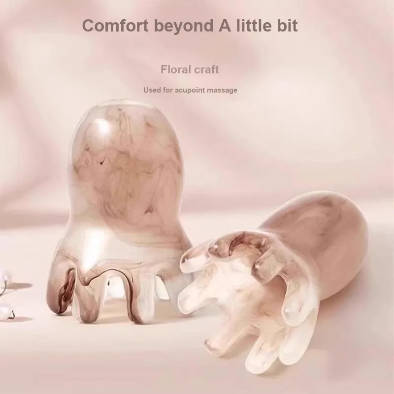 ZHENZI Octopus Massage Comb Head Acupressure Massager Gua Sha Comb Leather Acupoint Therapy Comb-3
