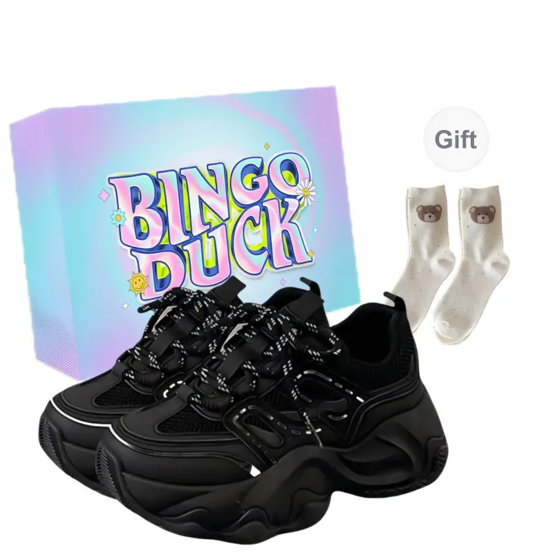 BINGO DUCK Coverage Height Increase Low Top Chunky Sneakers Women's-2