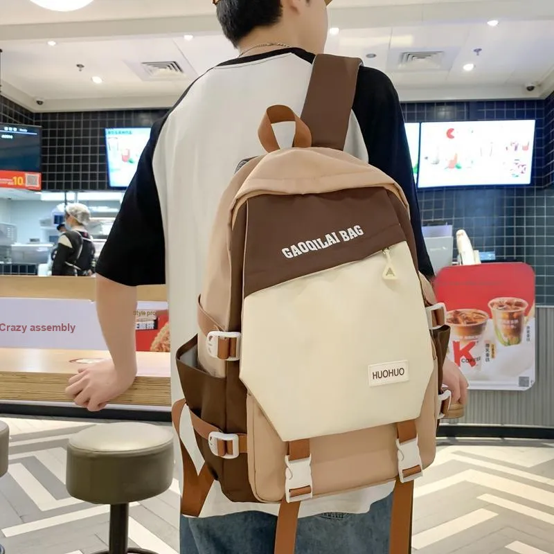 Single Warehouse Nylon Backpack Unisex Multicolor-7