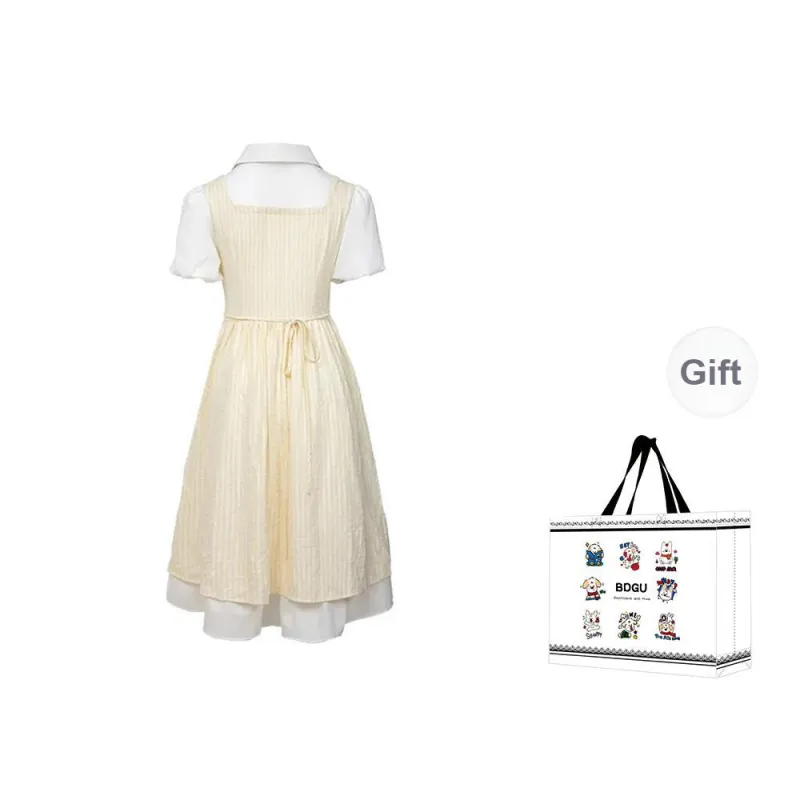 BDGU Short Sleeved Dress Women's Yellow-1