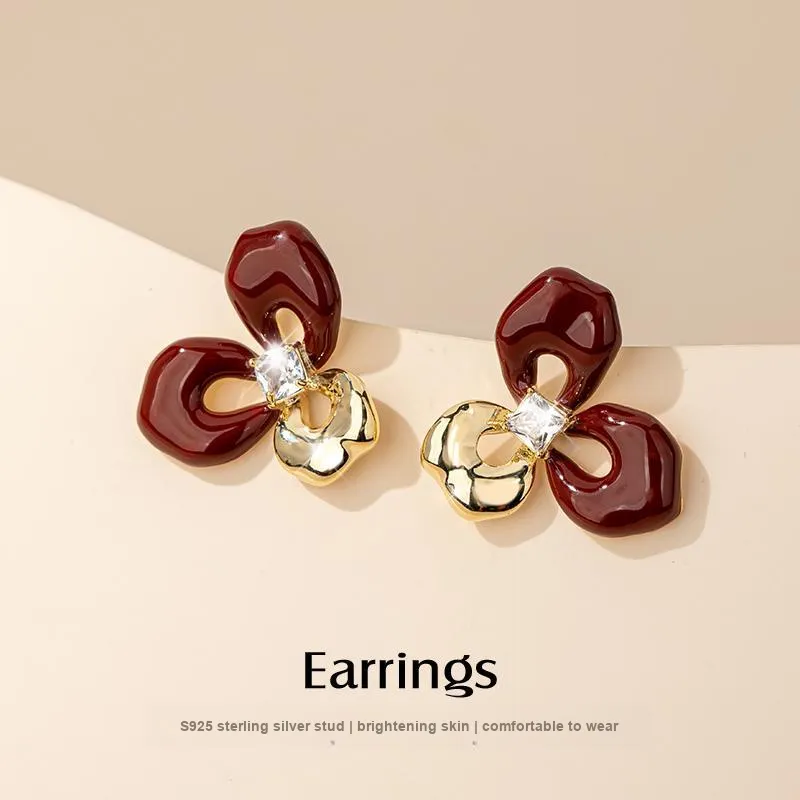QLADY S925 Silver Stud Earrings Women's-4