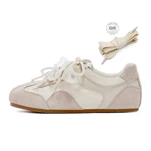 JOSINY Casual Shoes Women's Low Top Ecru/Ginger Yellow/Light Purple