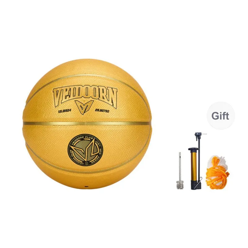 VEIDOORN Snake Year Collection Golden Scales PU Basketball Gold Size 7 Ball Street Training Competition Unisex-0