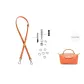 Carrot Silver-Tone Buckle 95-124cm Leather Strap+[Perforated]Set
