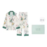 [Gift Box Set]Long-Sleeved Pants with Yellow Rose Design