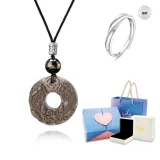 Amber-Chinese Auspicious Animal Peaceful Buckle Necklace[Civokivo Sparkling Starlight]