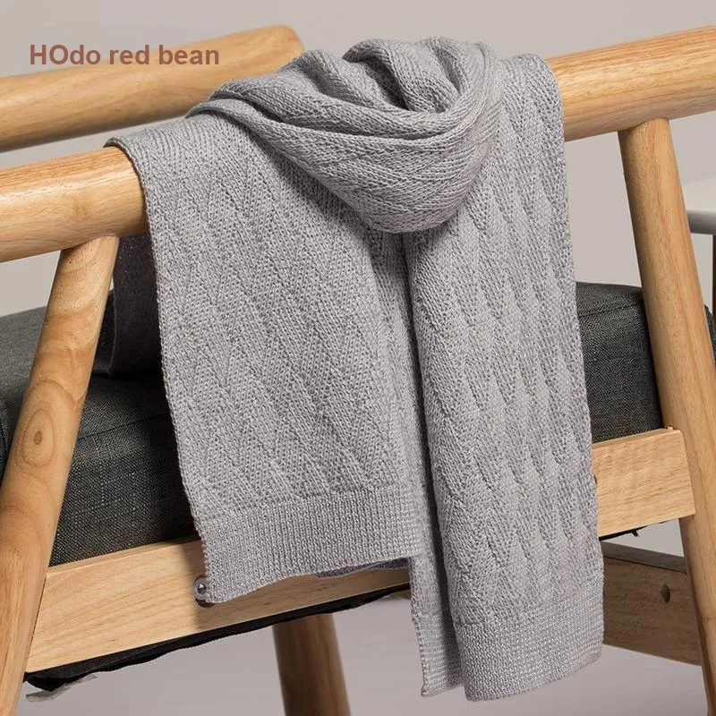 Red Bean Wool Knit Scarves Women's-6