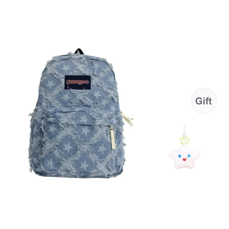 URBAN FOREST Denim Backpack Unisex Blue/Dark Blue/Light Blue-8