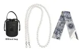 110cm Crossbody Pearl Chain+Crane Silk Scarf