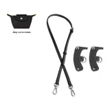 Black with Silver Buckle Shoulder Strap+[No Perforated]Set