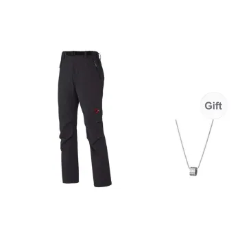 MAMMUT SOFTECH TREKKERS Casual Pants Unisex Black Comes With Necklace