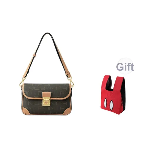 FION Искусственная кожа Сумка через плечо Женская Кофейного цвета