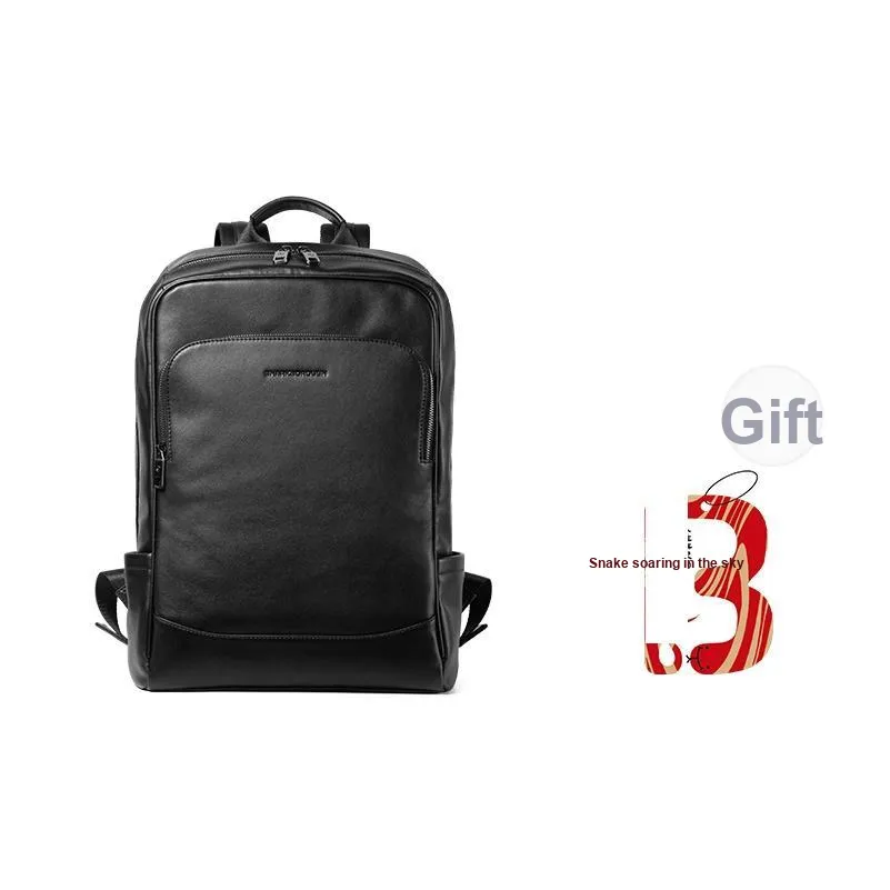 Sharkborough Натуральная кожа Первый слой Телячья кожа Рюкзак Средний Мужской Черный